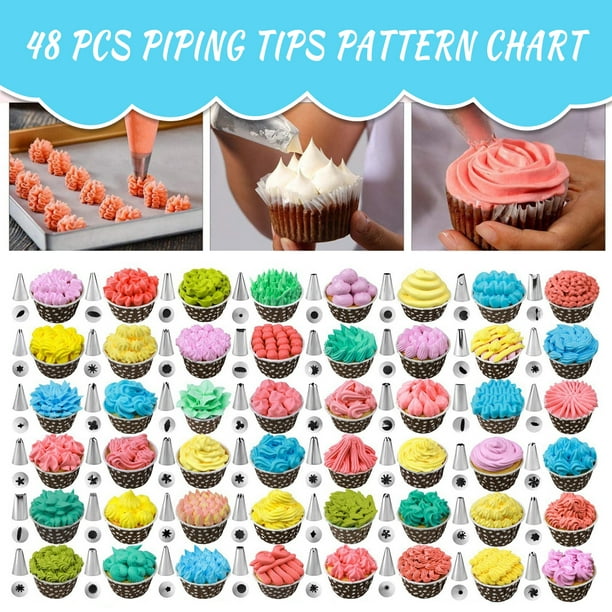LANNEY Piping Bags and Tips Set 100pcs, 12 Inch Frosting Piping