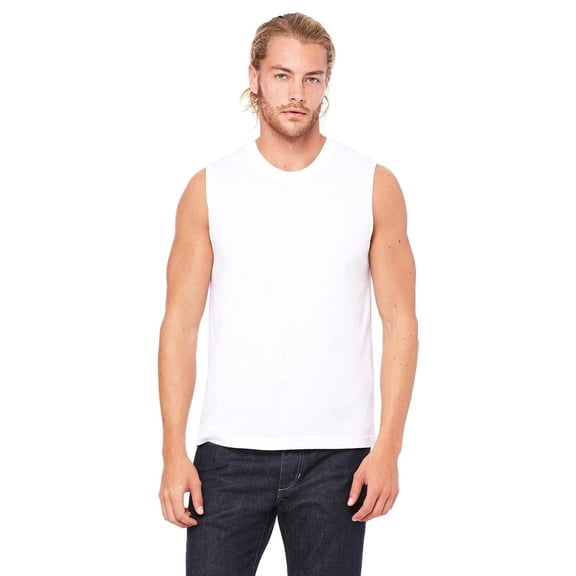 The Bella Canvas Unisex Jersey Muscle Tank Top - WHITE - S