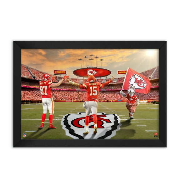 Travis Kelce and Patrick Mahomes Kansas City Chiefs Framed Two-Player Art Print