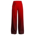 thumbnail image 3 of Ohufall Womens Pants Straight Leg Elastic Waist Lace-up Fashion Pants with Pocket Gradient Color Casual Pant, 3 of 5