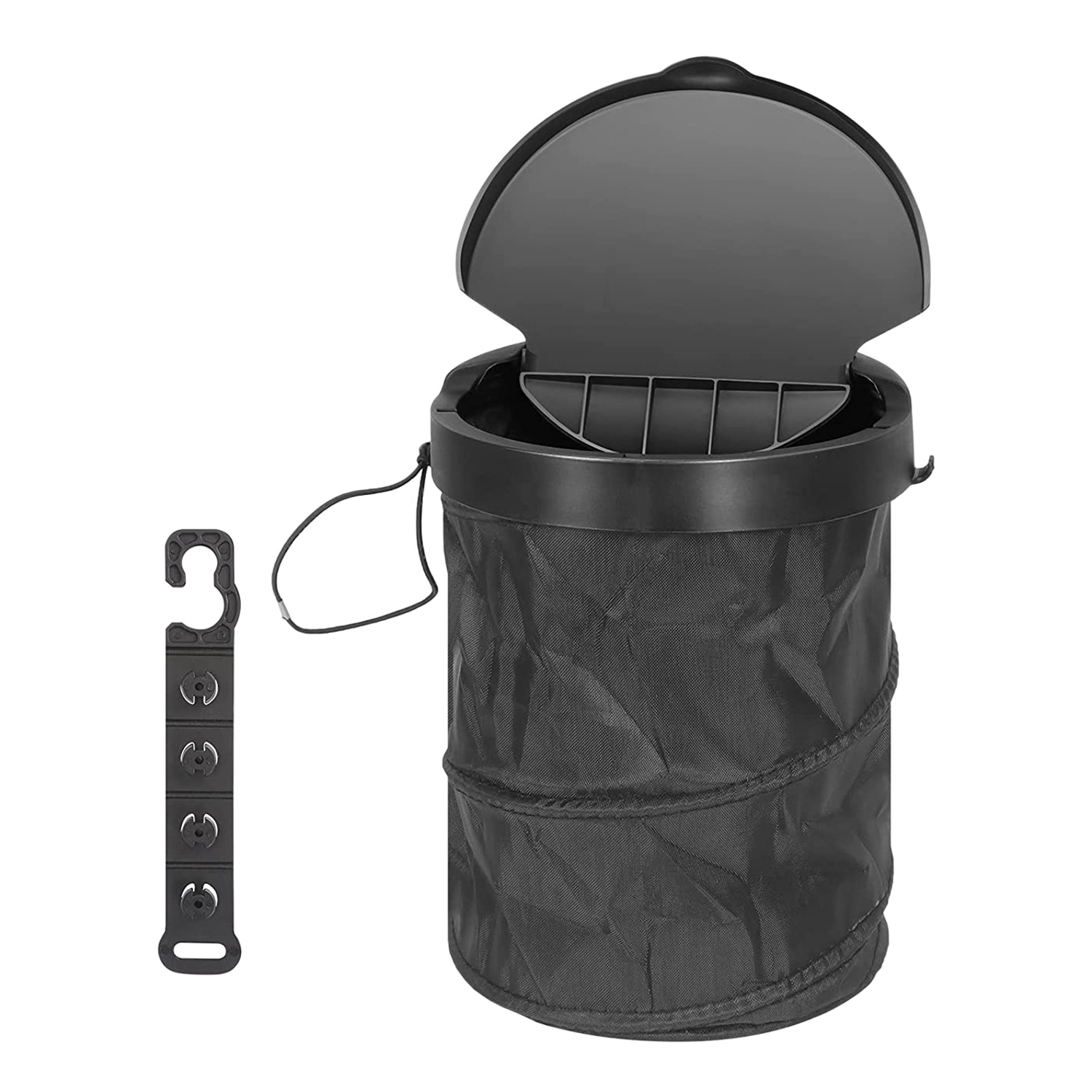 Car Trash Can with Lid Collapsible Up Car Trash Bin with Hanging Hook
