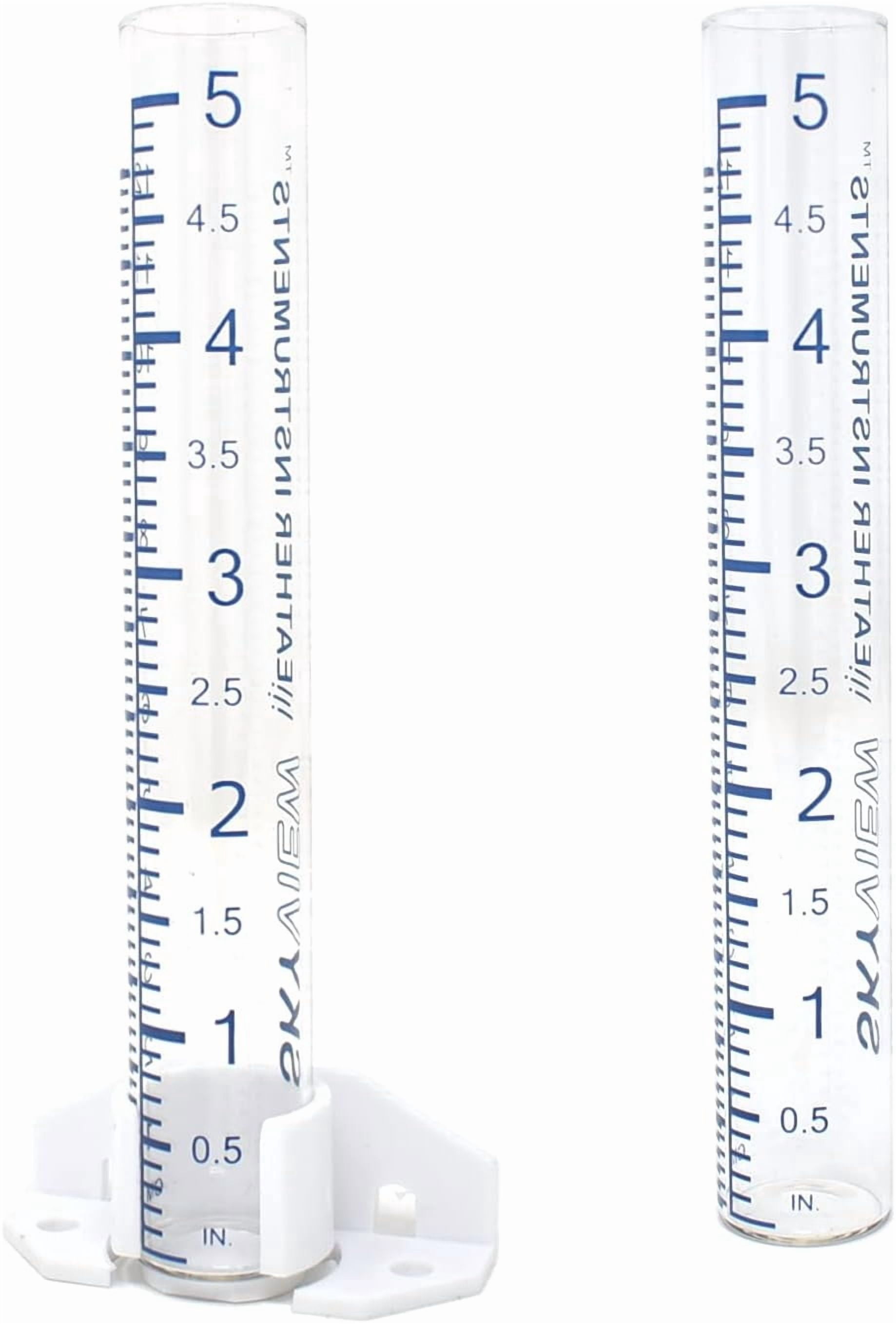 LSKJGA-SkyView Glass Rain Gauge, 5in / 12cm Capacity - (Includes Mounting Hardware, (1) Glass Tube and (1) Replacement)