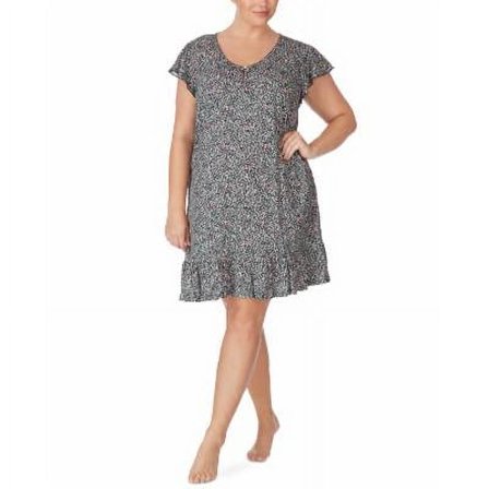 Lauren Ralph Lauren Plus Size Cotton Floral-Print Flounce Nightgown - Multi Floral