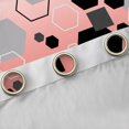 thumbnail image 4 of Erosebridal Abstract Honeycomb Hexagon Curtains Pack of 2 (42x84 Each),Gradient Minimalist Geometric Square Curtains Blackout For Teens Boys Girls,Black Red, 4 of 6