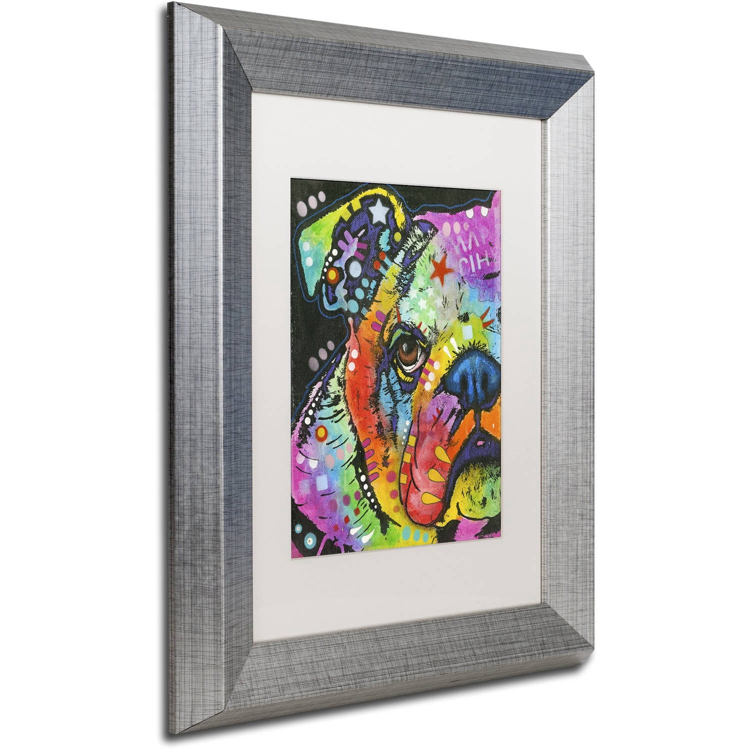 Trademark Fine Art "What you lookin at" Canvas Art by Dean Russo, White Matte, Silver Frame
