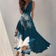 thumbnail image 4 of Vestido Corto de Verano de Moda sin Mangas con Cuello en V Impreso Vestido Casual Grande Del Doblado para Diario, 4 of 5