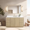 thumbnail image 3 of Oza 60" Single Bath Vanity in Aged Natural Oak with Fish Maw White Quartz&Mirror, 3 of 15