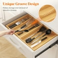 thumbnail image 3 of Lifewit Utensil Drawer Organizer, Expendable Cooking Silverware Tray for Kitchen Drawer, Bamboo Adjustable Cutlery Flatware Holder, Spatula Tools and Gadgets Storage Divider, 3 of 9