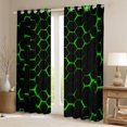 thumbnail image 2 of Feelyou Teens Honeycomb Geometric Black Out Curtains, Chic Abstract Curtains Pack of 2 (42x63 Each), Modern Fashion Bedroom Curtains, Curtains and Drapes Room Decor, 2 of 6