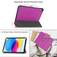 thumbnail image 6 of Tarise Case for iPad 10th Generation 10.9 inch (2022) Slim Thin Lightweight Stand Tri-fold Folio Smart Cover with Auto Wake/Sleep PU Leather Hard PC Back Shockproof Case for iPad 10th Gen, Purple, 6 of 10