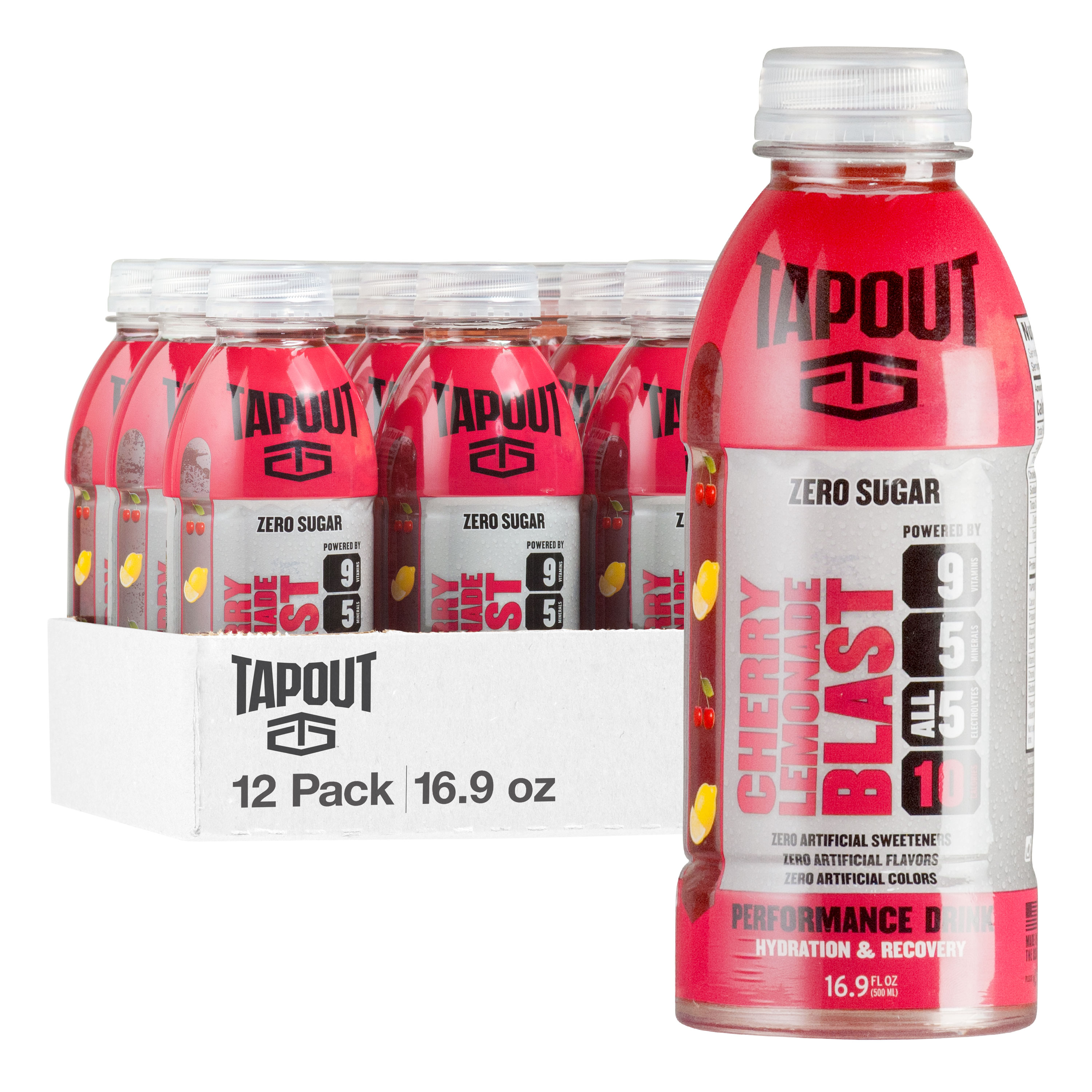 Tapout Cherry Lemonade No Sugar Performance Drink, 12 count Walmart