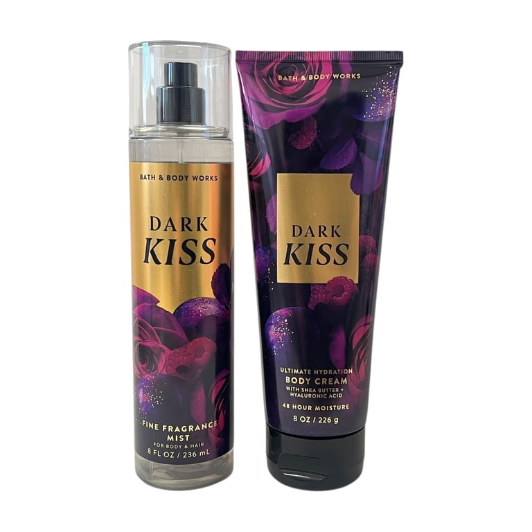 Bath & Body Works Dark Kiss Fragrance Mist & Body Cream Set, 8 fl