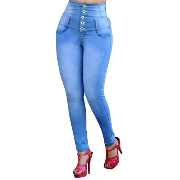 Sexy Dance - Women Denim Jeans High Waist Pockets Stretchy Slim Fit ...