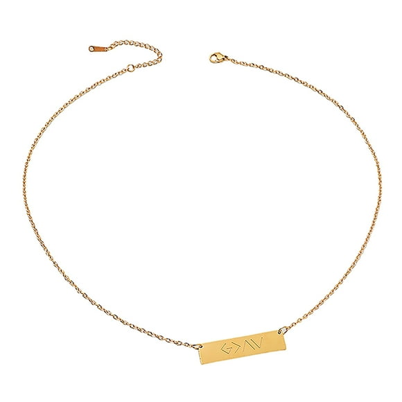 SIfdSeng Elegant Versatile Stainless Steel Engraved Titanium Steel Necklace Jewelry