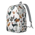 thumbnail image 2 of Waterproof Farm Rooster Backpack, Durable School Bag Featuring Cute Cartoon Hen and Egg Pattern, 2 of 5