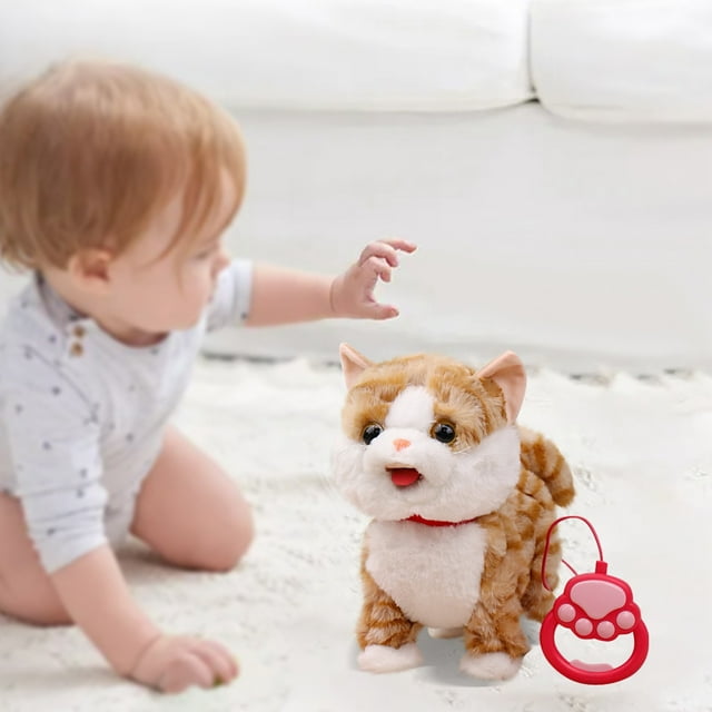 Leash Cat Walking Set Sing Purr And Meow Animated Robot Pet Activity Lifelike Stuffed Animal Remote Control Cute Robot Toy For Kids