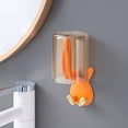 thumbnail image 2 of Kitchen Utensil Set Household Rabbit Paste Bathroom Toothbrush Shelf Tooth Cup Shelf Wall Mounted Toothbrush Shelf, Orange, 2 of 4