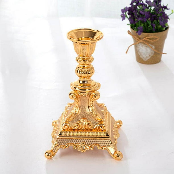 1x Soporte Geométrico de Tealight Y Jarrón de Flores Artificiales, Pieza Central de La Votiva para La Decoración de La Del Estante Oro Macarena porta vela