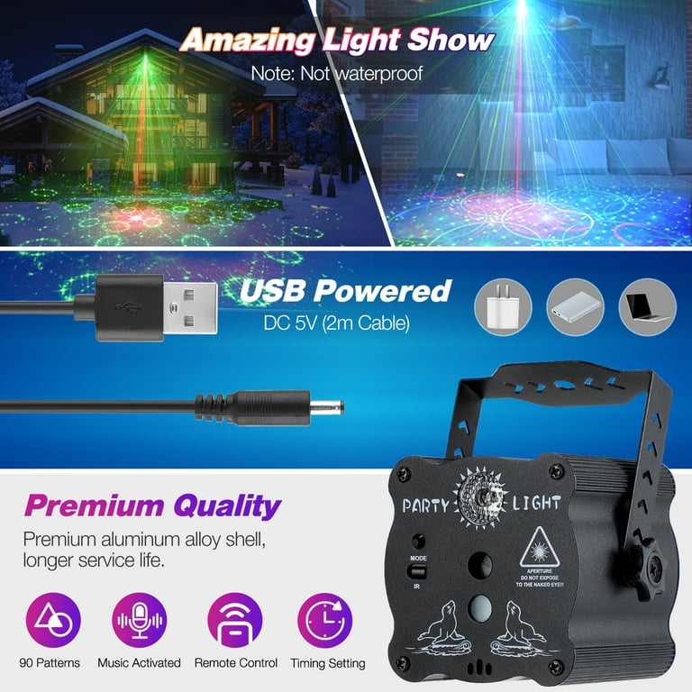 Mini LED Strobe Lights DJ Disco Stage Light Projector with Remote Control  Sound Activated RGB Party Lights for Christmas Halloween Karaoke Pub KTV  Bar Birthday Wedding,Full Color 