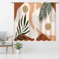 thumbnail image 2 of Boho Abstract Window Curtains Mid Century Rod Pocket Modern Leaves Brown Curtain Drapes Geometric Curtains for Bedroom Living Room Treatment 2 Panels 42Wx63H Inch, 2 of 6