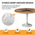 thumbnail image 2 of Elastic Fitted Round Tablecloth, Texas Star Vintage Waterproof Stretch Table Cover for 55"-60" Tables, Berry Yellow Brown Wooden Washable Outdoor Tablecloths for Patio, Picnic, Camping, 2 of 9