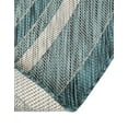 thumbnail image 4 of Unique Loom Outdoor Border Collection Area Rug - Soft Border (5' x 8' Oval Teal/Ivory), 4 of 7