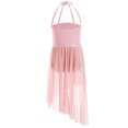 thumbnail image 4 of TSSOE Girls Lyrical Dance Dress Latin Ballet Jazz Leotard Gown Halter Sleeveless Applique Costume Irregular Tutu Skirt Pink 8, 4 of 5
