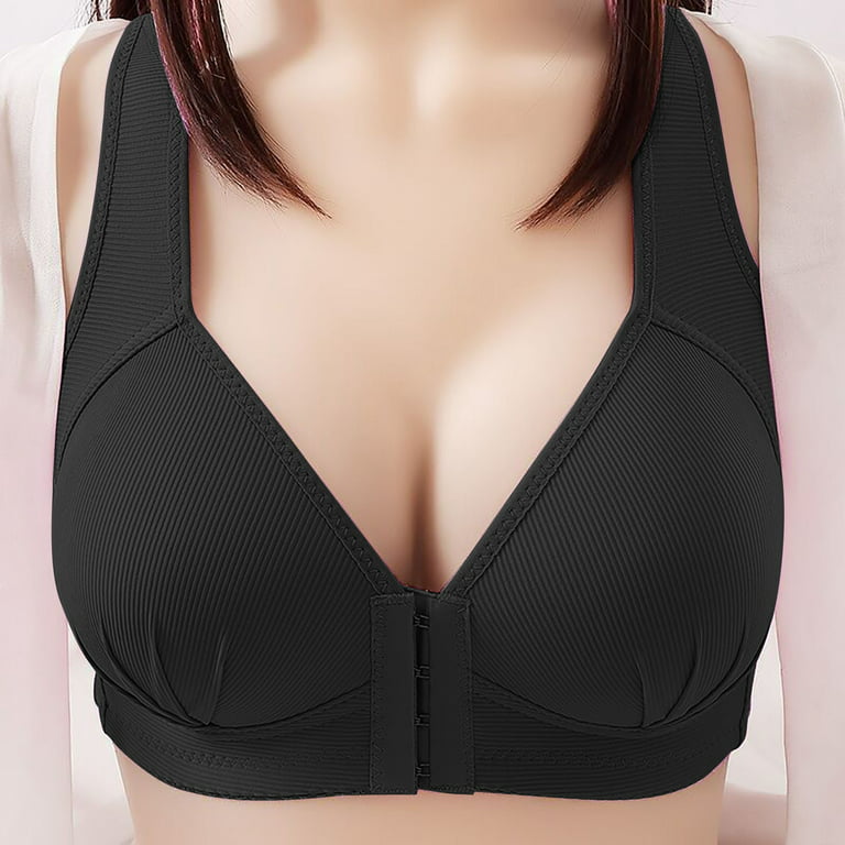 TQWQT Women's Plus Size Front Closure Wireless Bra Full Cup Lift Bras for  Women No Underwire Shaping Wire Free Everyday Bra Gray L