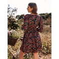 thumbnail image 7 of Women's Dresses Long Sleeve Flowy Floral Casual Midi Dresses,Red S, 7 of 7