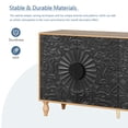 thumbnail image 4 of Black Carved Symmetrical Design Door And Wood Coloured Frame for TV Stand Table,Living Room, Entryway (Black), 4 of 11
