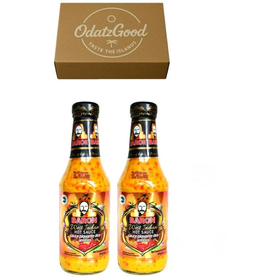 Baron West Indian Hot Sauce 14oz (397g) 2-Pack – Product of St. Lucia – Curated & Packaged by ODatzGood