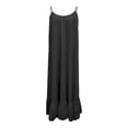 thumbnail image 3 of Womens Summer Sleeveless Backless Cami Dress Adjustable Spaghetti Strap Ruched Ruffle Hem Flowy Beach Vacation Sundress, 3 of 7