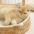 thumbnail image 6 of AuroraX Wicker Cat Bed with Cotton Rope, All-Season Pet Nest for Cats Beige, 6 of 6
