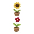 thumbnail image 1 of 2 piezas de juguete de ganchillo hecho a mano para principiantes con pequeñas flores en maceta para tejer a mano Estilo A, 1 of 9