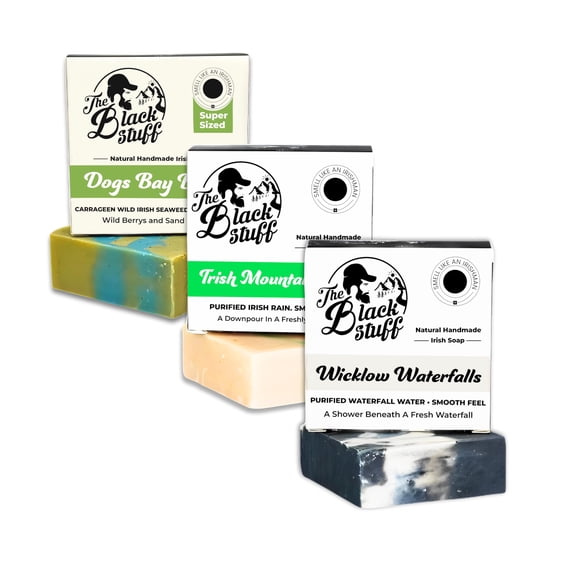 The Black Stuff Jabón de barra natural para hombres Jabones de proceso en frío hechos a mano con ingredientes orgánicos y aceites esenciales - Jabón para hombre para uso diario - Wicklow Waterfall I