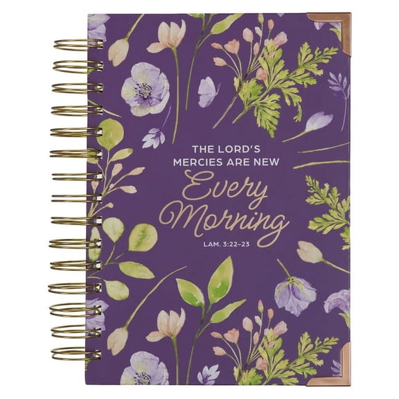 Christian Art Gifts Purple Journal W/Scripture Lord's Mercies Large Bible Verse Notebook, 192 Ruled Pages, Lam. 3:22-23 , (Hardcover)