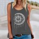 thumbnail image 1 of Pntutb Moda Mujer Casual Luna Sol Letra Estampado Sin Mangas O-Cuello Tank top Blusa Pntutb Pntutb-1118, 1 of 7