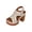Beige, variant on Wedge Heel Cut-Out Vamp Peep Toe Slingback Women's Sandals Brown 41