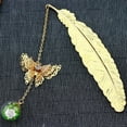 thumbnail image 2 of Vintage Metal Feather Bookmark 3D Butterfly Pendant Dried Flower Book Lovers Gift Book Accessories with Gift Box, 2 of 7
