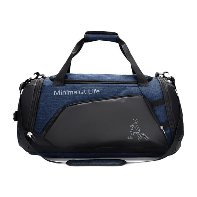 Bolsa de gimnasio Bolsa de lona deportiva Bolsa de lona impermeable y ligera Bolsa de lona para gimnasio con calzado Azul oscuro