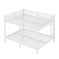 thumbnail image 6 of Tcbosik Queen Over Queen Size Metal Bunk Bed with Guardrail and Ladder, Bed Frame for Bedroom, Easy Assembly, No Box Spring Needed, White, 6 of 8
