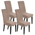thumbnail image 1 of Juego de 4 Fundas de Silla Impermeables Uxcel, Fundas de Silla de Jacquard Elásticas para Comedor, Protectores Lavables [Marrón Claro], 1 of 1
