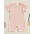 thumbnail image 2 of Suealasg Baby Girls Boys One Piece Bodysuits Clothes 3M 6M 9M 12M Short Sleeve Crew Neck Plaid Print Romper Infant Newborn Summer Jumpsuit, 2 of 9