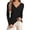 Black, variant on Women's V-Neck Twist Knot Long Sleeve Ribbed Knit Pullover Sweater – Slim Fit, Lightweight, Solid Color for Casual Everyday Wear