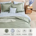 thumbnail image 5 of Amberspace Ruffle Design 7-piece Bed in a Bag Comforter Set with Sheets,Sage Green,Queen, 5 of 9