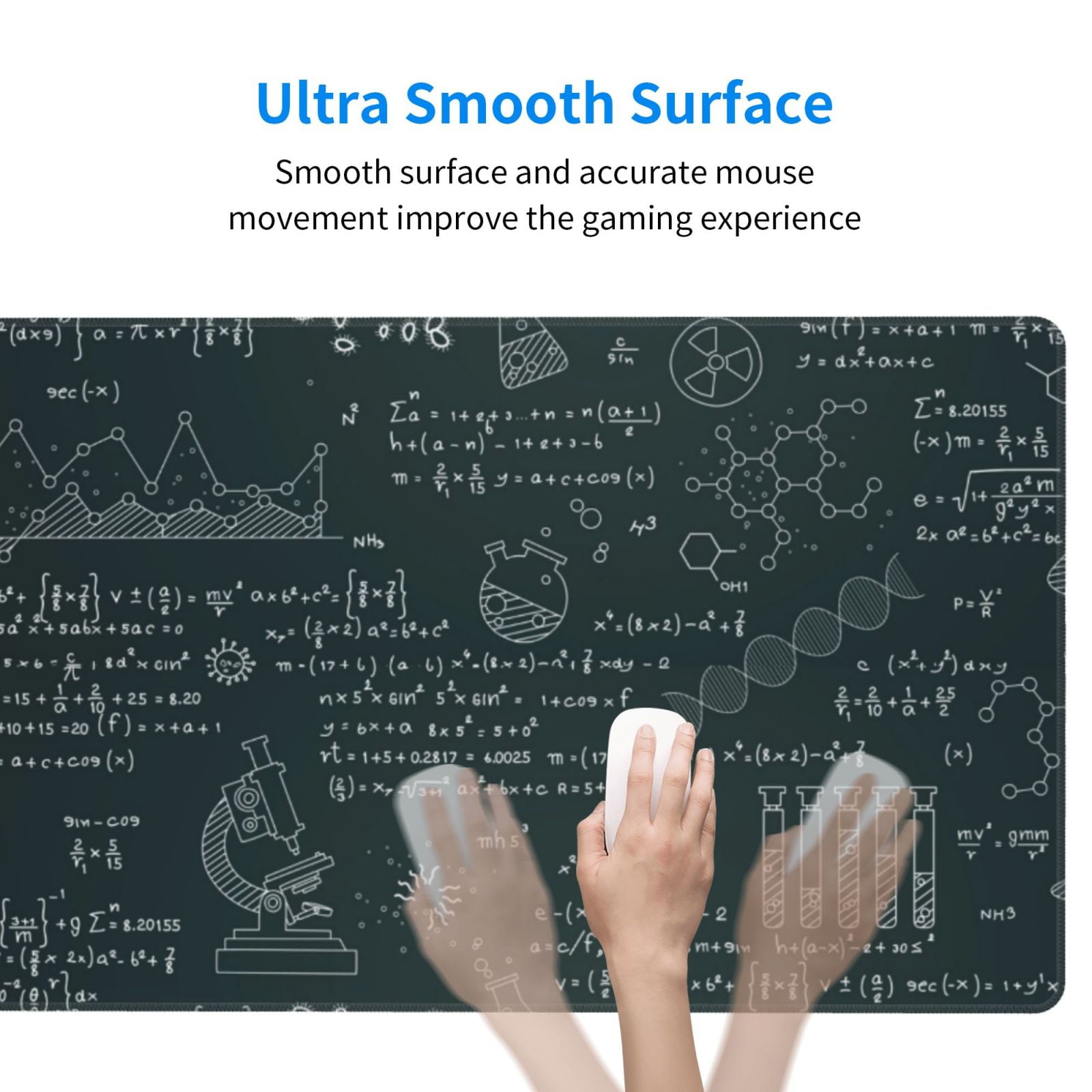 Rateoe Chemical Print Mouse Pad - Extended Large Gaming Mousepad,Non-Slip Stitched Edge,16x29.5 Inch