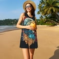 thumbnail image 3 of Daiia Robes pour Femmes Imprimé Aigle Vitrail USA 2025 Robes Tendance à Manches Courtes Robes Maxi Décontractées Amples et Fluides, 3 of 7