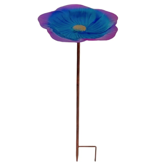 Decorative Flower Shape Bird Bath Stand for Garden Yard Balcony Birdwatching Bath Tray for Bird Lovers