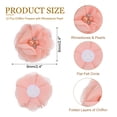 thumbnail image 2 of Uxcell 2 Inch Chiffon Flowers, 12 Pcs Rhinestone Pearl Sewing Fabric Flowers, Light Pink, 2 of 7