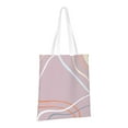 thumbnail image 2 of YFYANG Reusable Cotton Canvas Tote Shopping Bag, Pink Line Art Washable Portable Grocery Bag for Daily Travel, 2 of 8